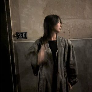 Women's Oversized Long Coat in Dark Gray